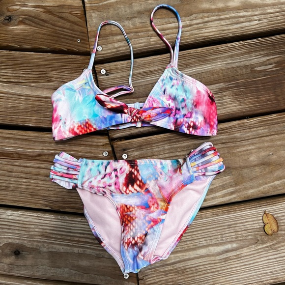 SIZE 12 BIKINI GIRLS BIKINI MULTICOLOR - Picture 1 of 4